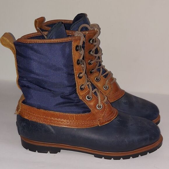 Vintage Lands' End Blue Duck Boots Sz 8 - Picture 1 of 12